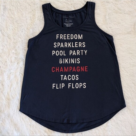 Fourth of July Navy Graphic Tank, Size Medium - Picture 1 of 6